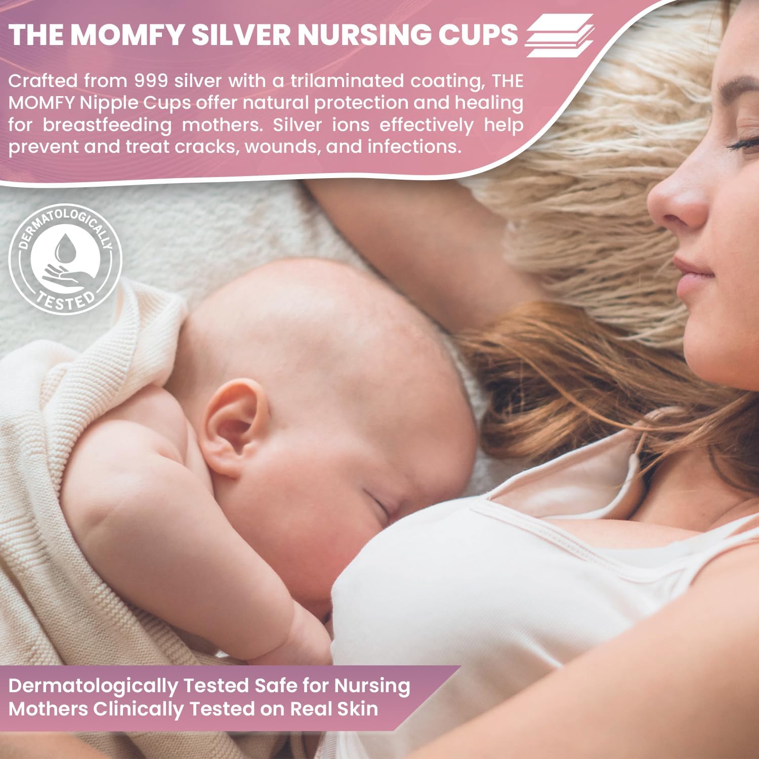 Thumbnail 3 de MOMFY Silver Nursing Cups 1 pair — nipple shields 🩺