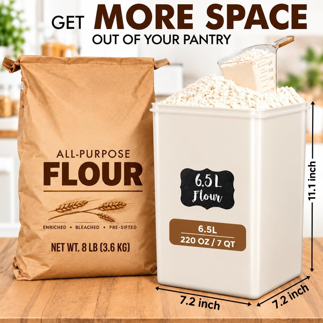 Detalle 2 de WHITE FEATHER SUPPLIES 6.5L Food Storage Containers 🍱