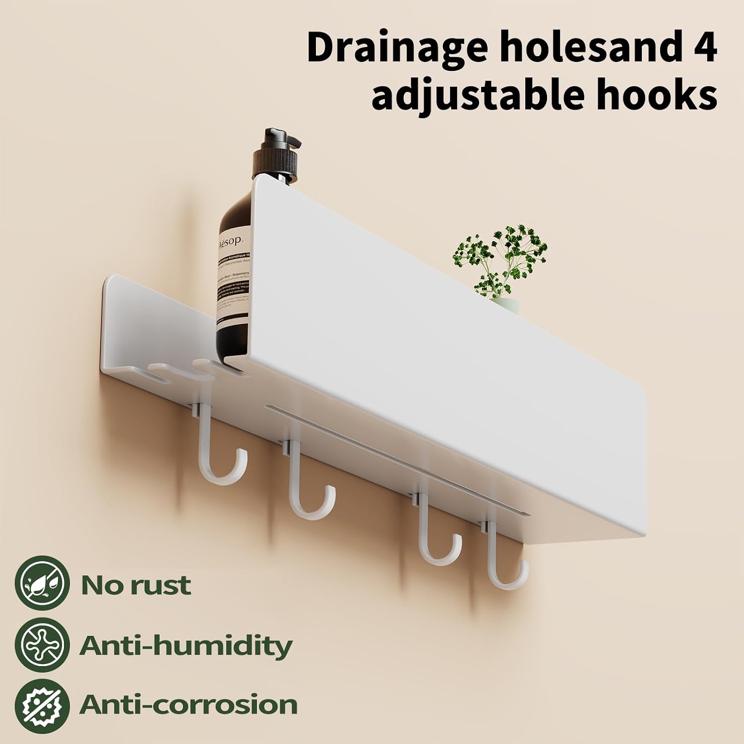 Detalle de REKITA No Drill Shower Caddy, 40cm
