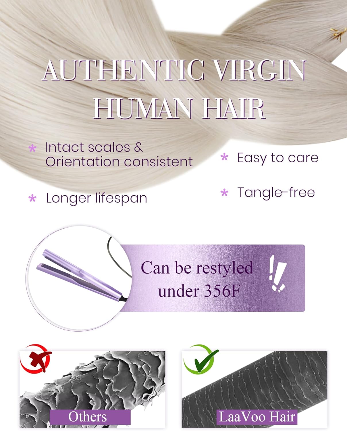 Thumbnail 3 de LaaVoo Extension Cheratina Capelli 35cm 50g