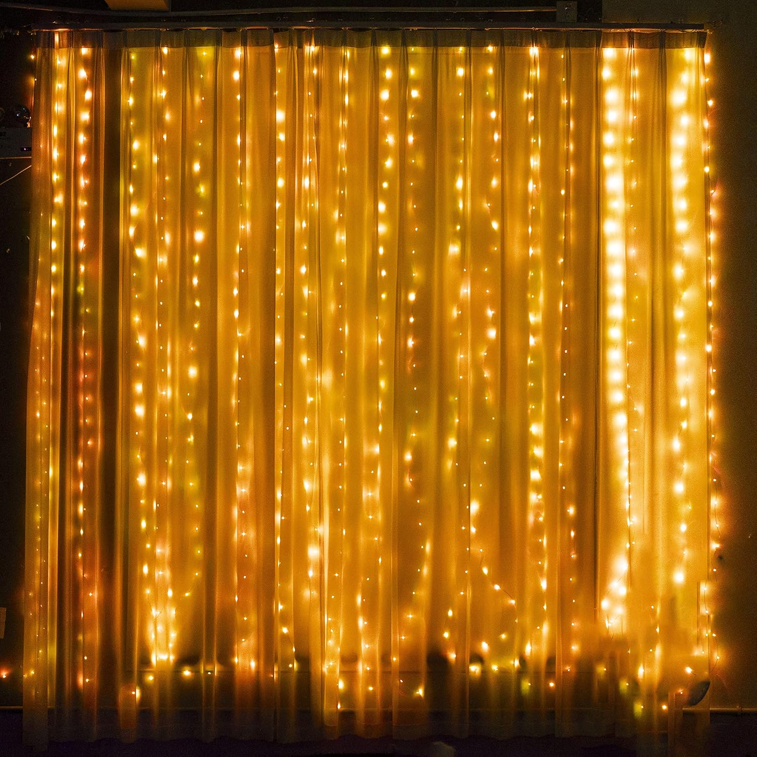 Thumbnail 6 de Dazzle Bright 300 LED Curtain String Lights, Warm White, 8 Modes, USB