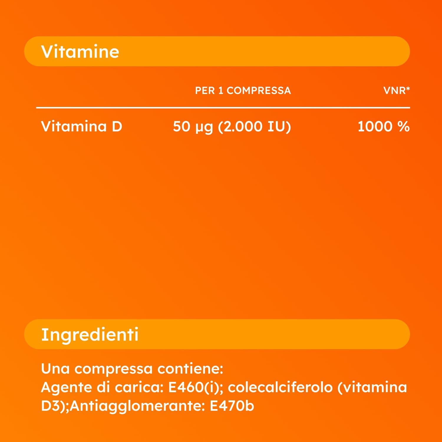 Detalle de Supradyn Expert Vitamina D3 2000 UI (50 μg) – 365 Compresse: supporto annuale per ossa, muscoli e sistema immunitario