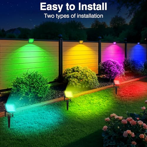 Detalle 1 de NATPOW Focos LED RGB para Jardín con Bluetooth 🌈