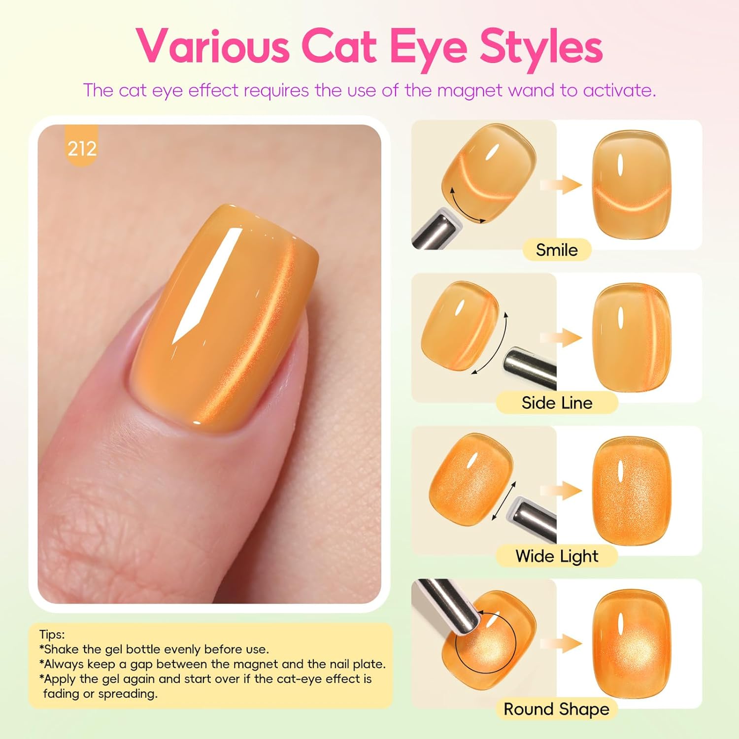 Thumbnail 6 de PEACECOLOR Vernis Semi Permanent Magnétique 10ML – Kit 6 teintes Cat Eye avec aimants