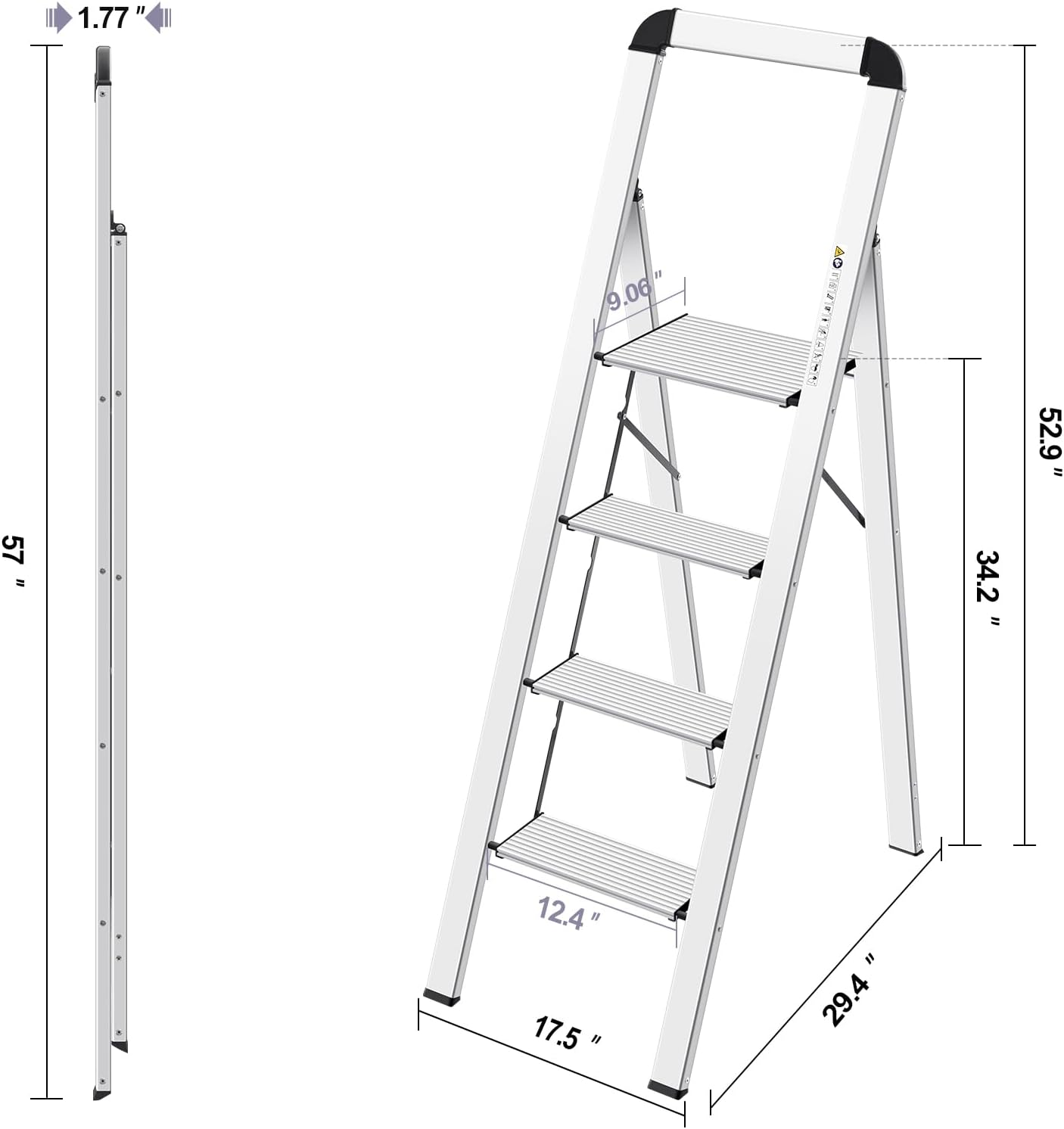 Thumbnail 5 de KINGRACK Escalera de Tijera 4 peldaños 5,48 kg