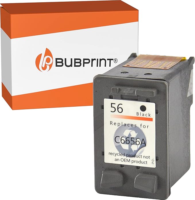 Detalle de Bubprint Cartucho de tinta compatible HP 56 para DeskJet y OfficeJet 🖨