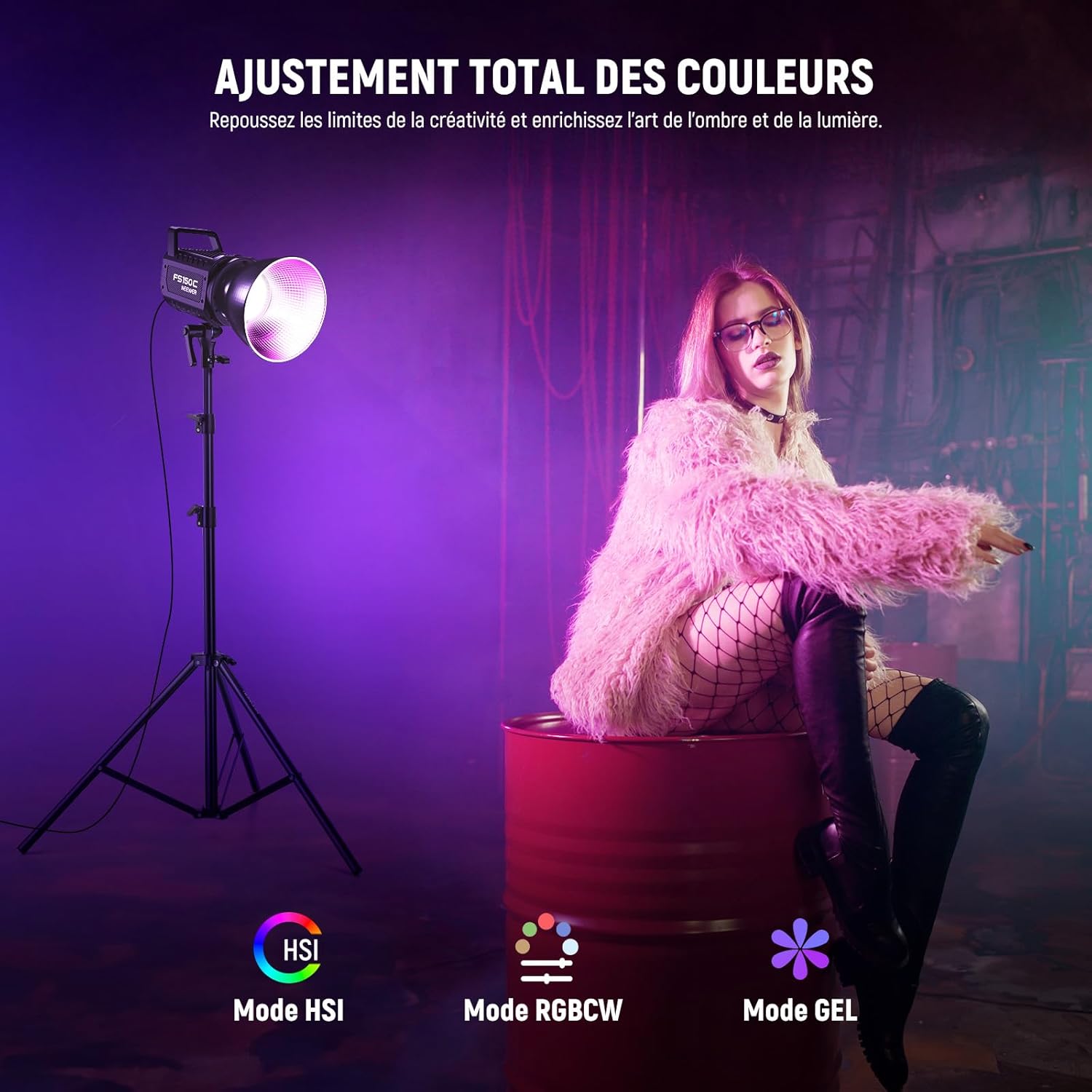 Thumbnail 2 de NEEWER FS150C 130W COB Video Light RGB avec contrôle 2,4G et monture Bowens