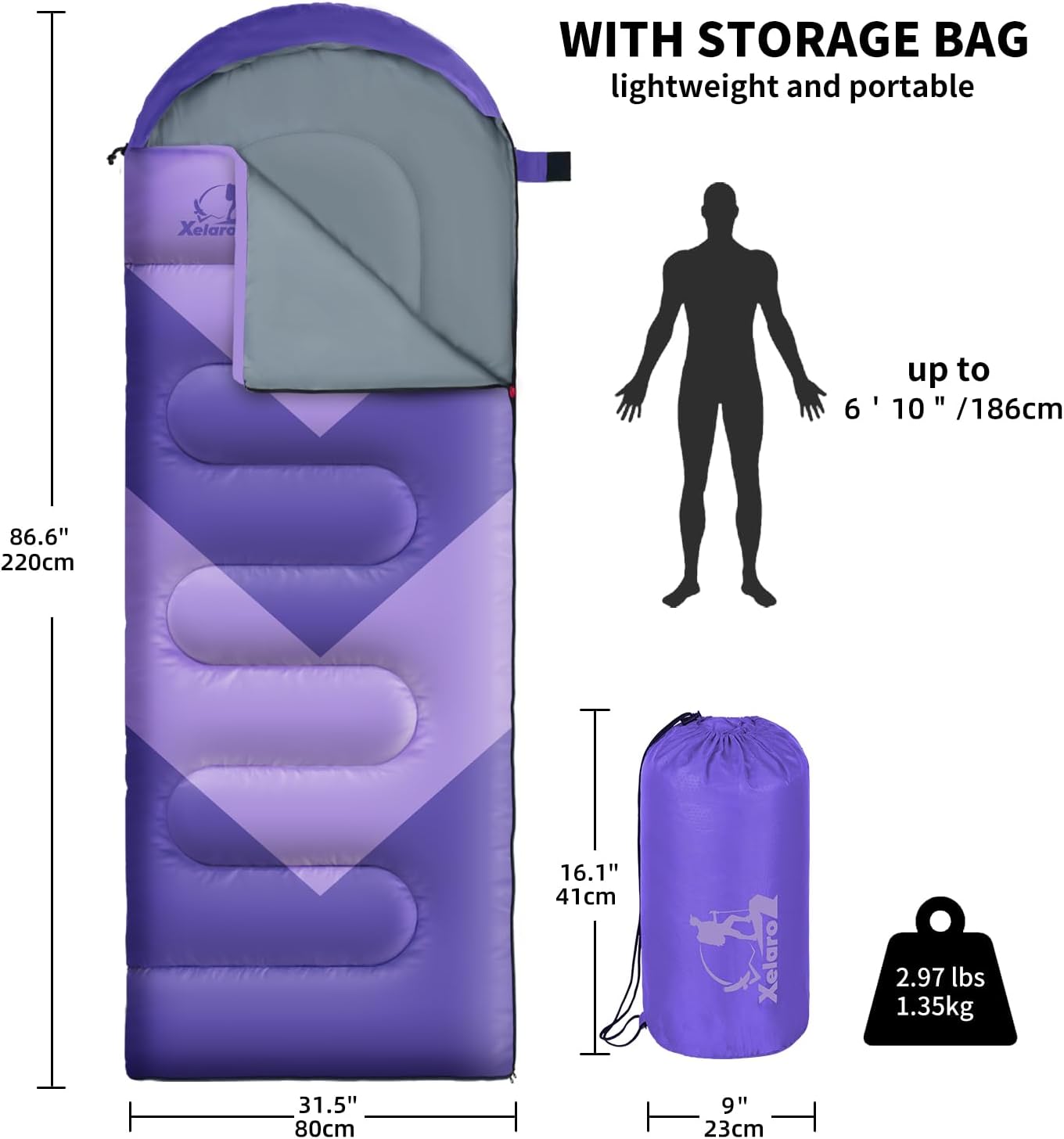 Detalle 2 de Xelaro Sleeping Bag, Ripstop Polyester