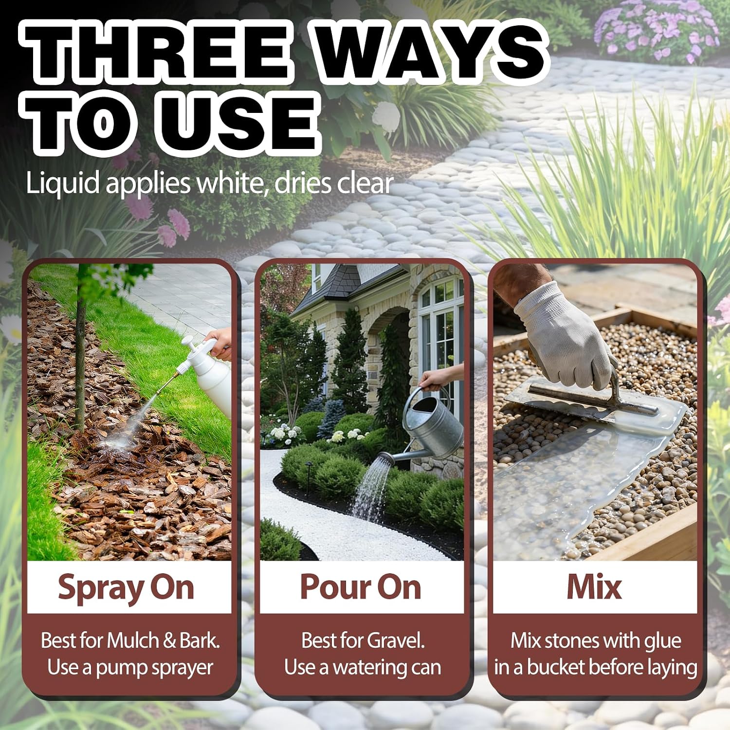 Detalle 2 de 3Free Mulch Glue for Landscaping, 4L/1.05Gal Fast-Drying Waterproof Binder
