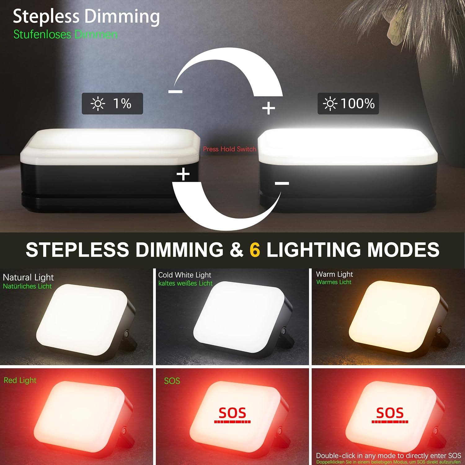 Detalle 2 de Skylla Campinglampe 5000mAh LED ⛺
