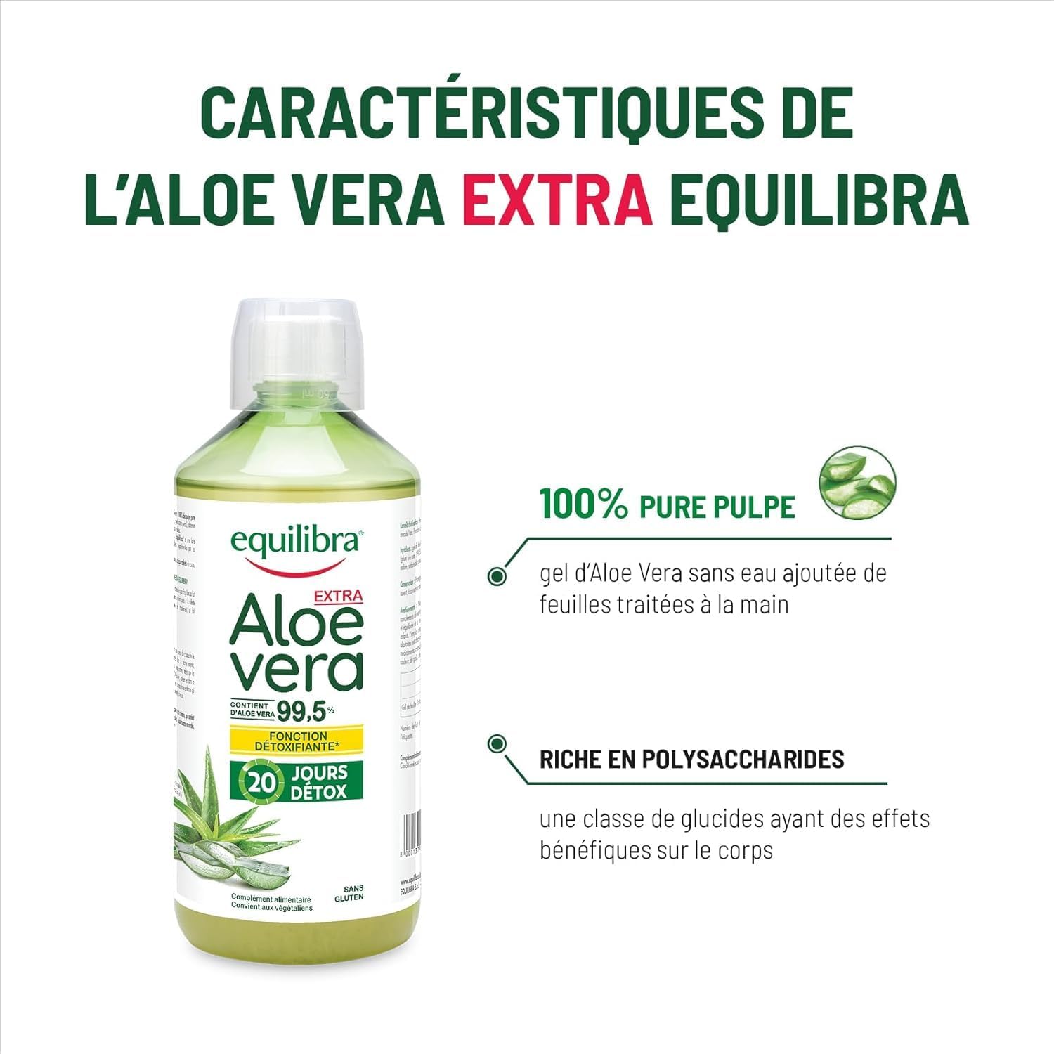 Detalle de Equilibra Aloe Vera Extra 99,5% 1 Litre