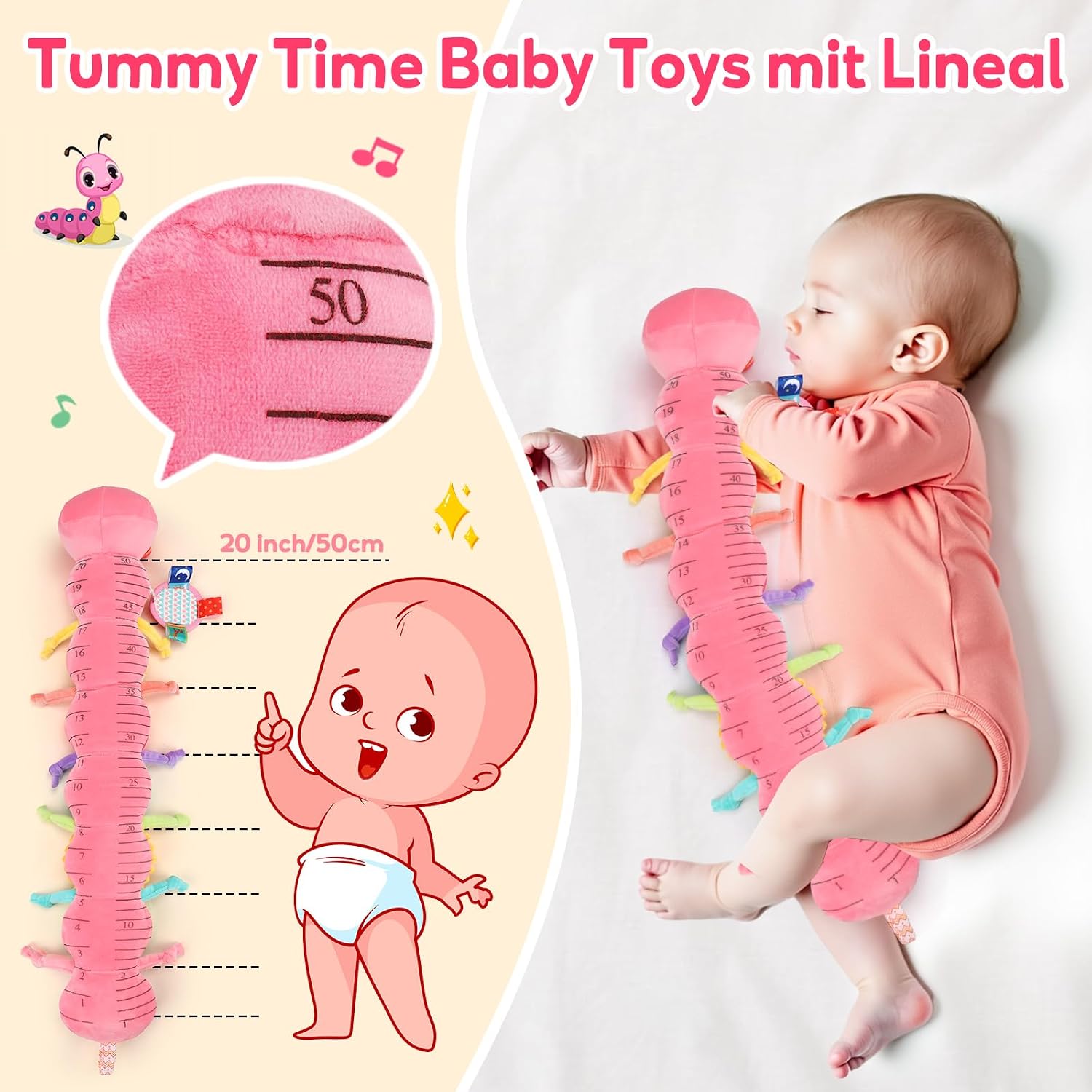 Thumbnail 3 de Baby Spielzeug Raupe Musikspielzeug 50 cm