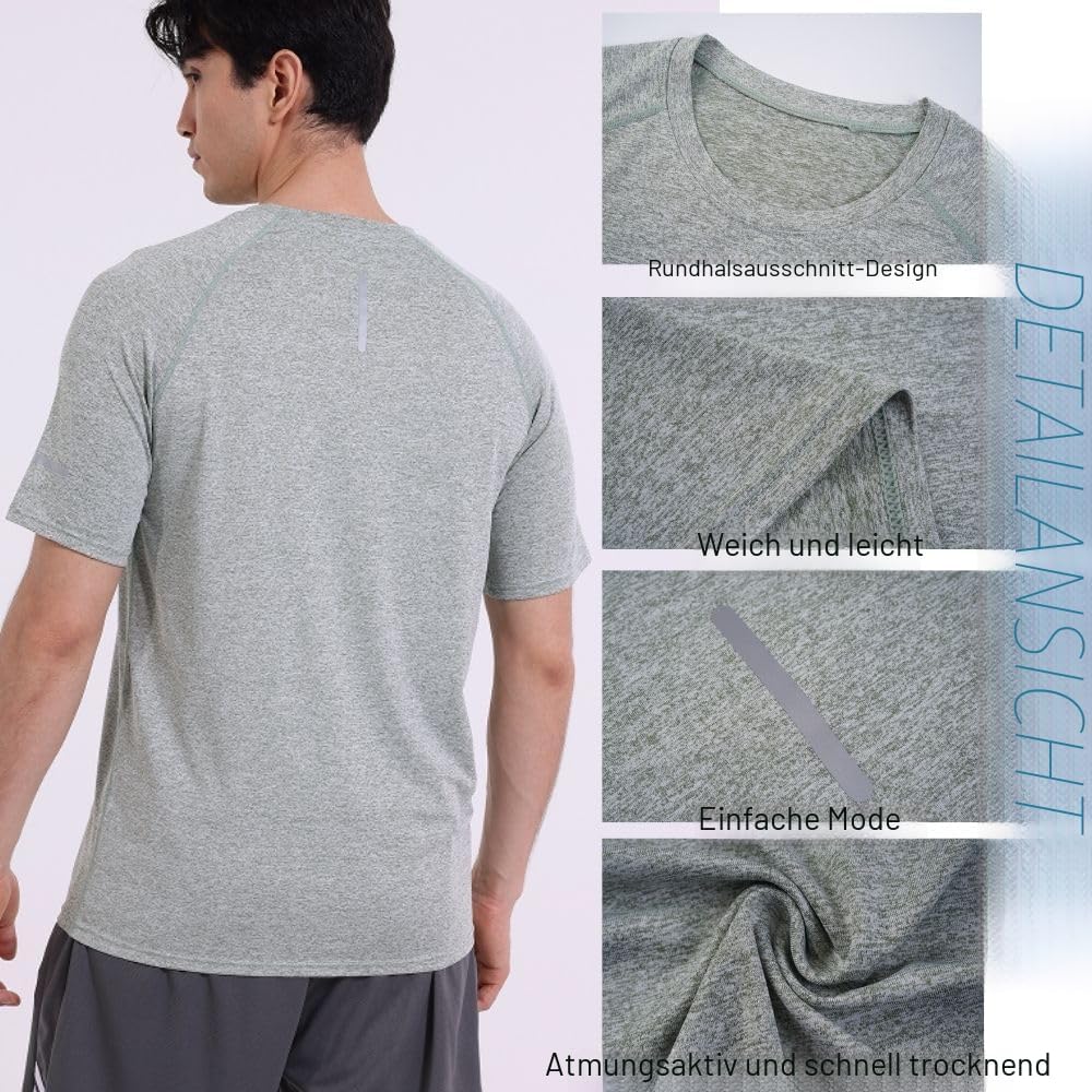 Thumbnail 4 de fovdtaa Herren-T-Shirt, kurzärmelig, atmungsaktives Sportoberteil – 5er-Pack