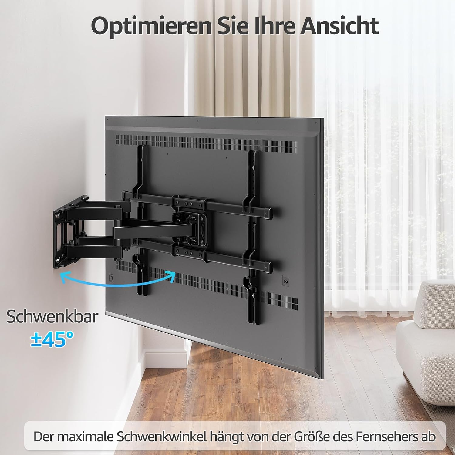 Thumbnail 4 de MOUNTUP TV Wandhalterung Schwenkbar Neigbar für 37–82 Zoll – bis 50 kg, max. VESA 600x400 mm