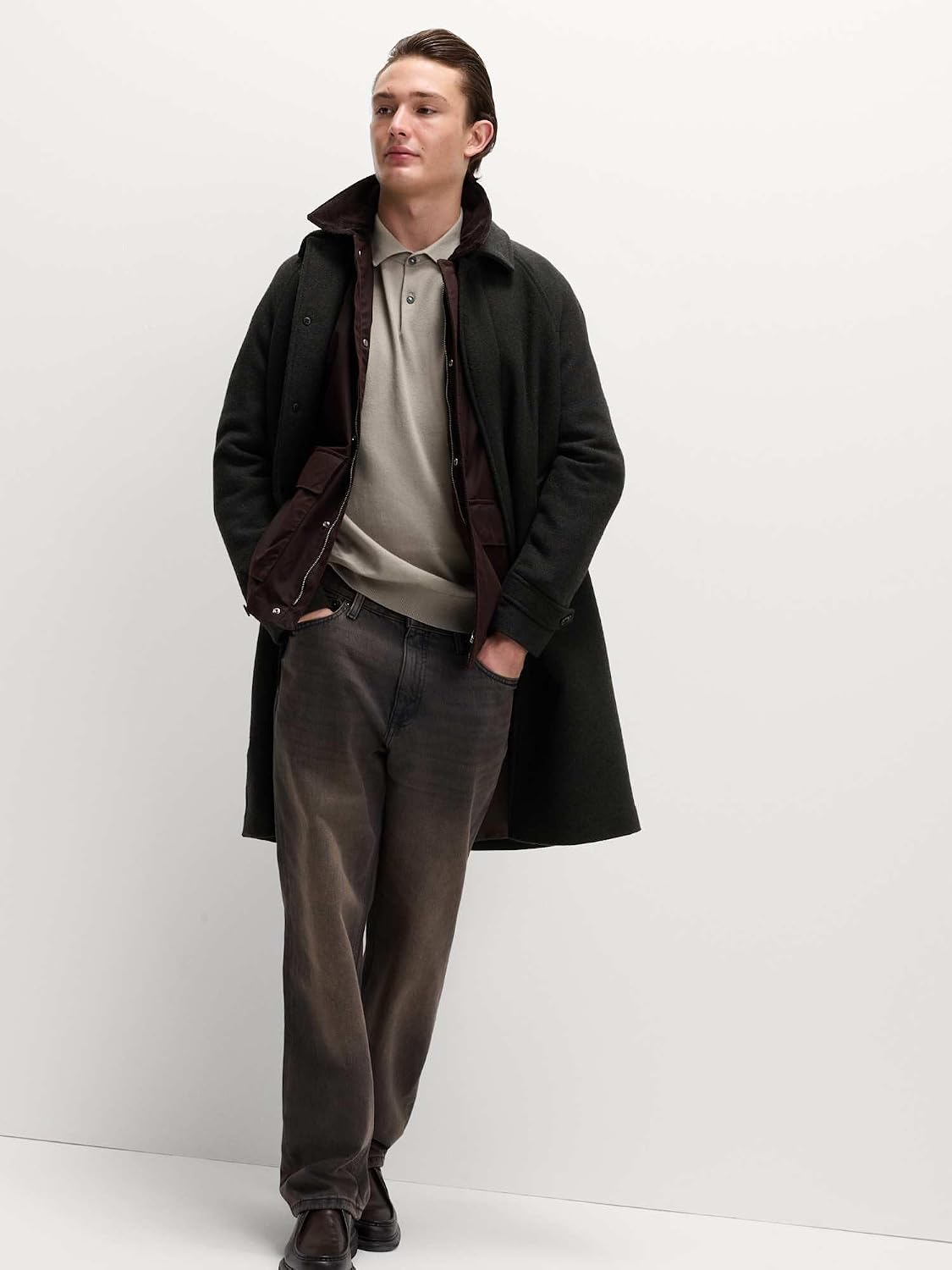 Thumbnail 2 de Marks & Spencer gebreid herenpoloshirt met hoog katoengehalte en standaard pasvorm