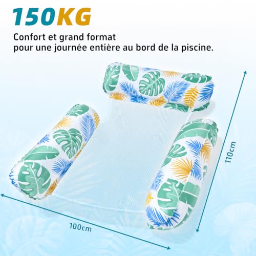 Thumbnail 6 de Bouée Piscine Mennitr XL – Matelas gonflable 4 en 1 (2 Pièces) pour Hammac et Chaise flottante