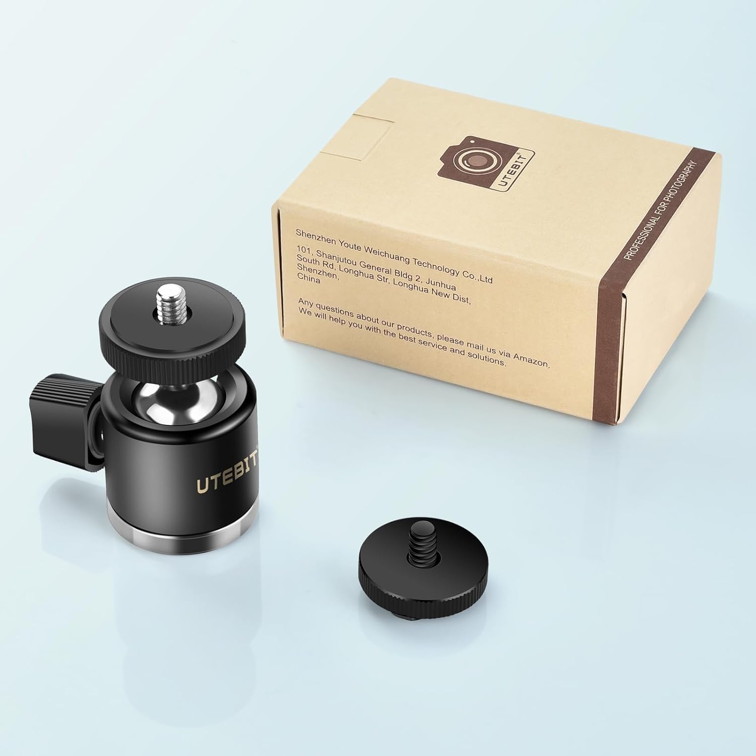 Thumbnail 6 de UTEBIT 360° Swivel Mini Ball Head with 1/4 Hot Shoe Mount for DSLR Cameras and Accessories