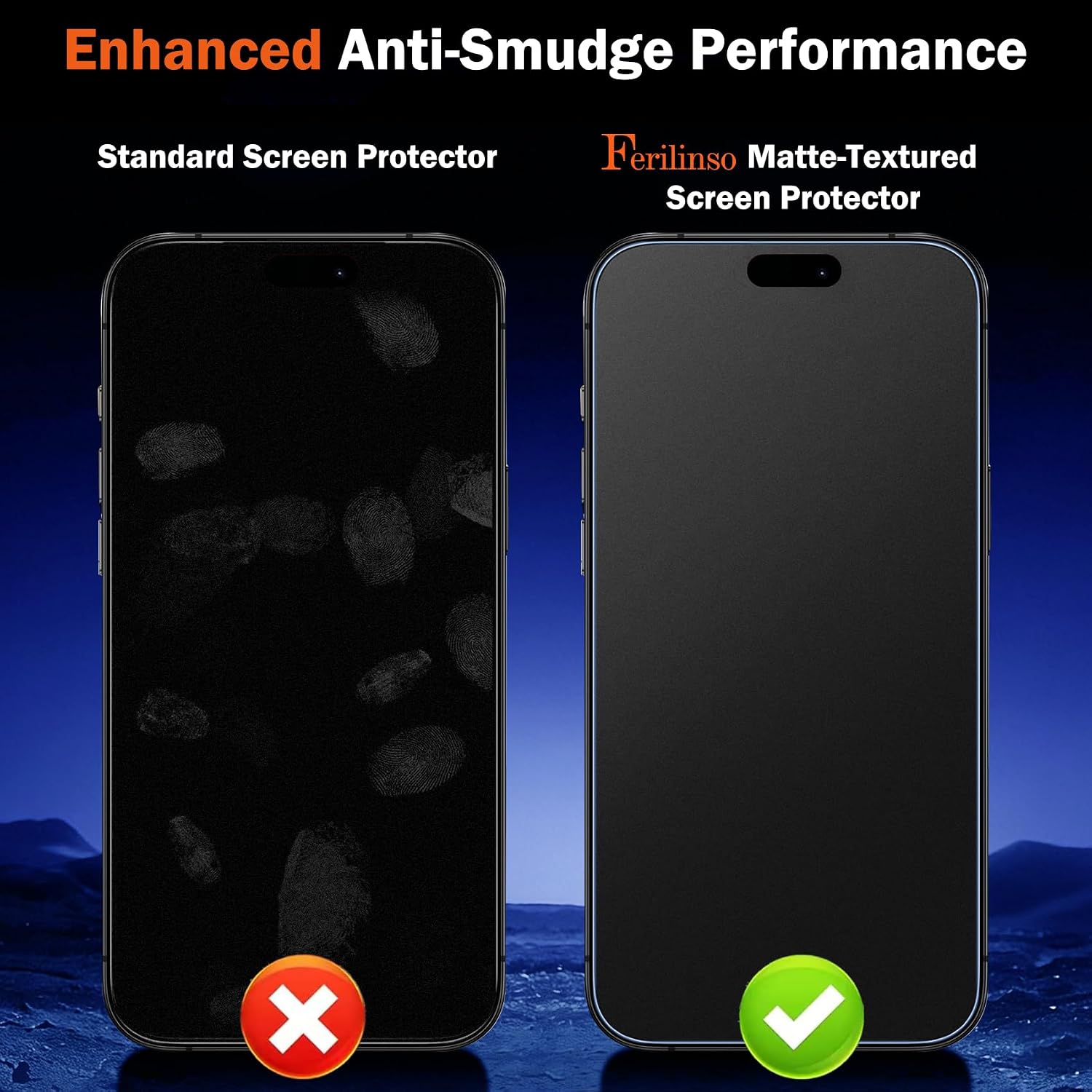 Thumbnail 2 de Ferilinso 18 Pro 6.3-Inch Matte Screen Protector for iPhone, 9H Tempered Glass