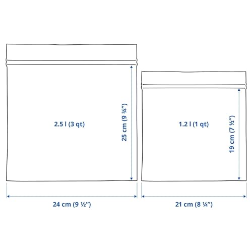 Detalle de Ikea Istad Sacchetti richiudibili: 50 pezzi (25x 1,2 L e 25x 2,5 L) per freezer, colore viola