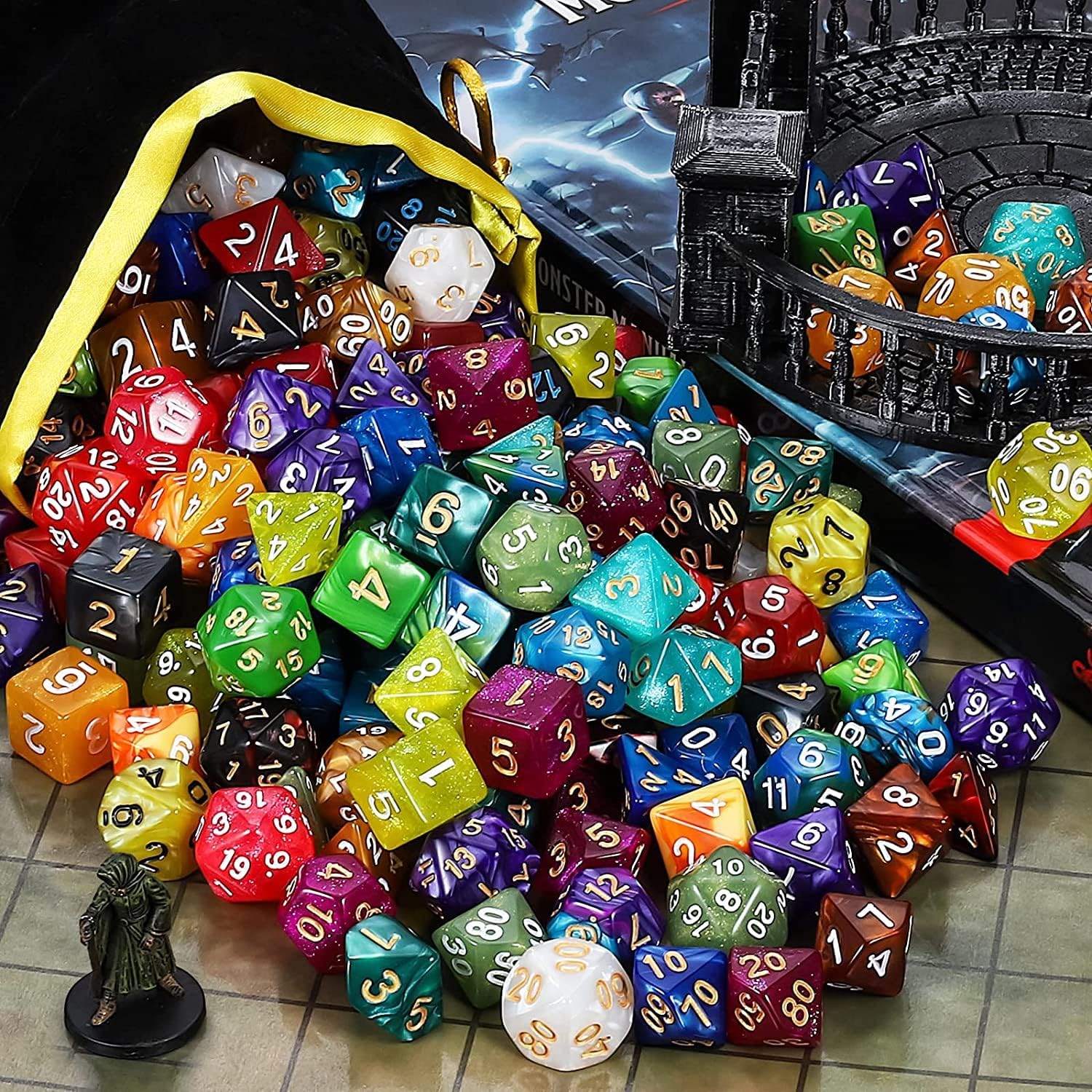 Detalle de QMAY DND dice set 175 polyhedral