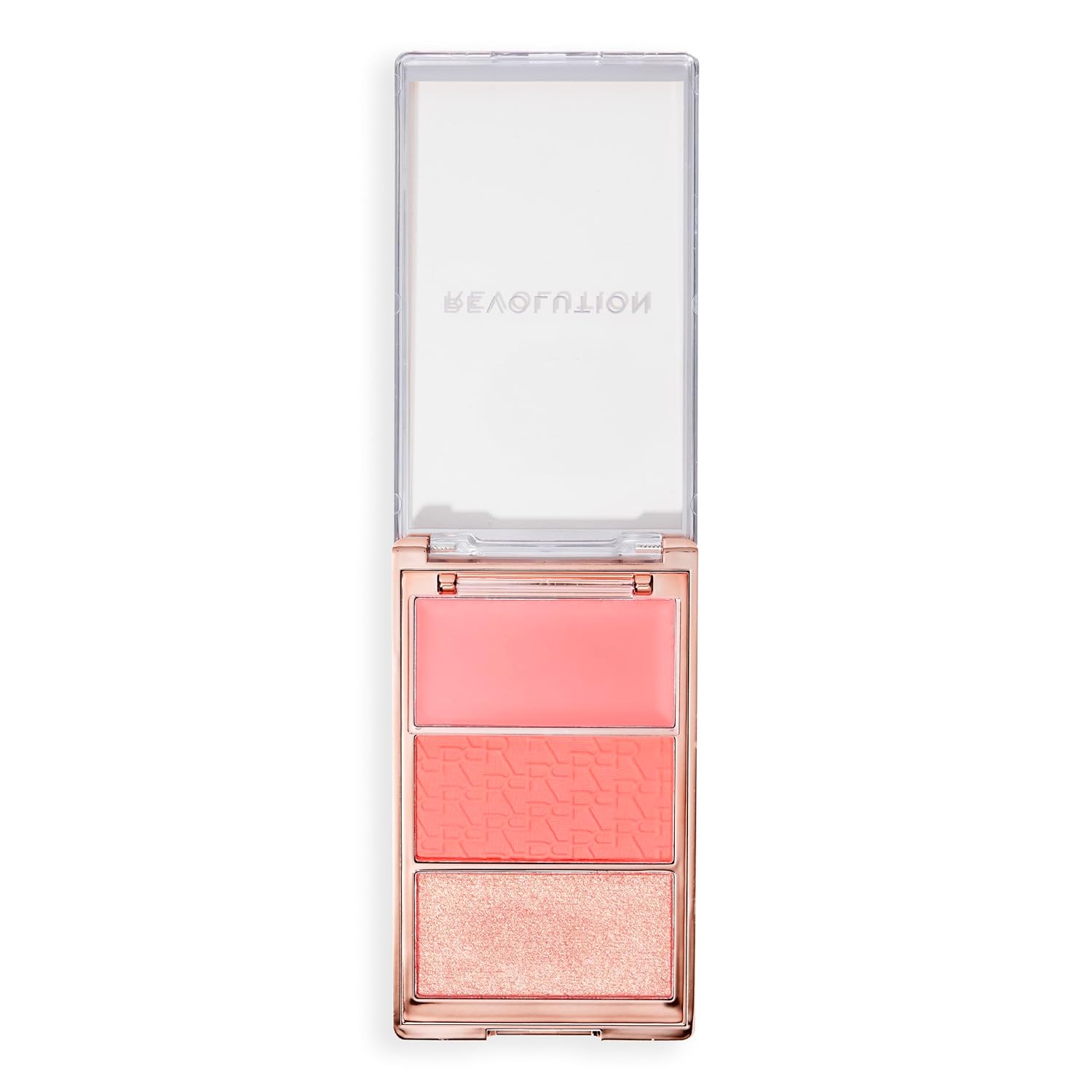 Detalle de Revolution Blush Icon Palette (Authentic Peach) – Hochpigmentierte Creme- & Puder-Rougepalette