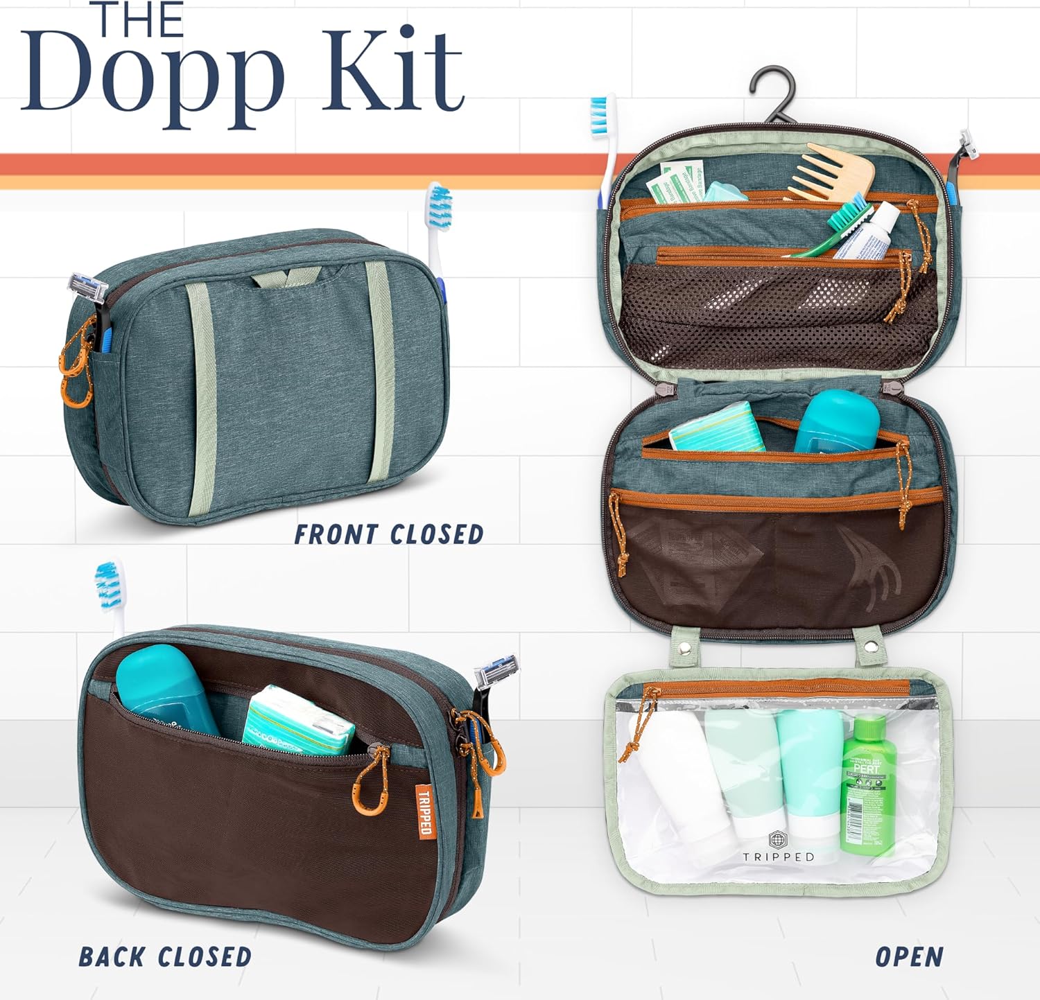 Thumbnail 3 de TRIPPED Travel Gear Toiletry Bag Kit Set (Hanging Travel Bag + 311 TSA Liquid Bag + Ultralight Organizer Pouch)