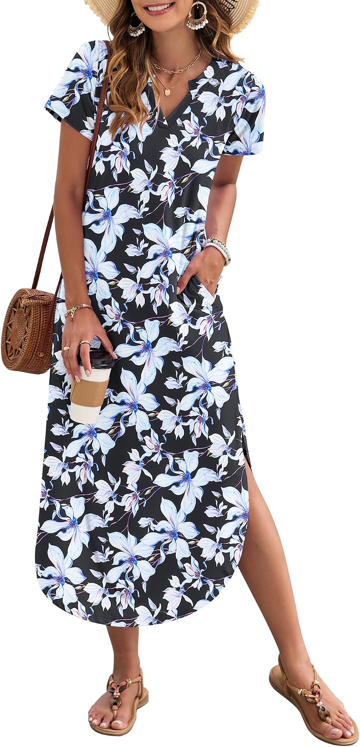 Thumbnail 5 de MISFAY Women's Summer Maxi Dress 2026: Casual V-Neck Sleeveless Loose Sundress with Pockets