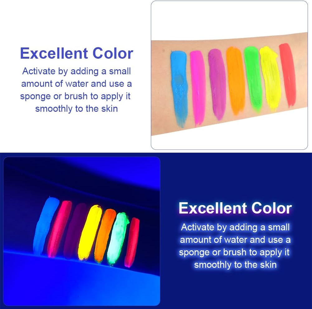 Thumbnail 3 de LOPHE Trucchi Neon: Pittura di Corpo Fluorescente 30 g – Blu Luminoso sotto UV