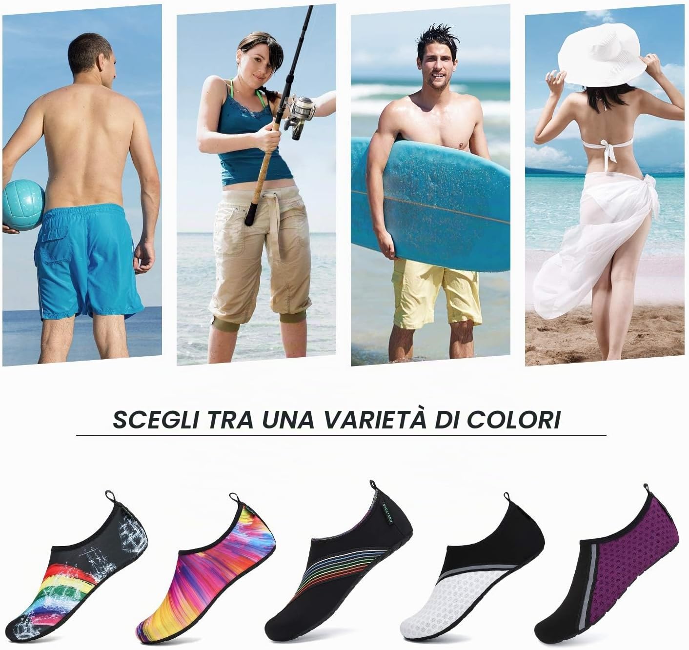 Detalle 2 de SAGUARO Scarpe da Immersione Unisex: leggere, traspiranti e antiscivolo per bagni, nuoto e sport acquatici
