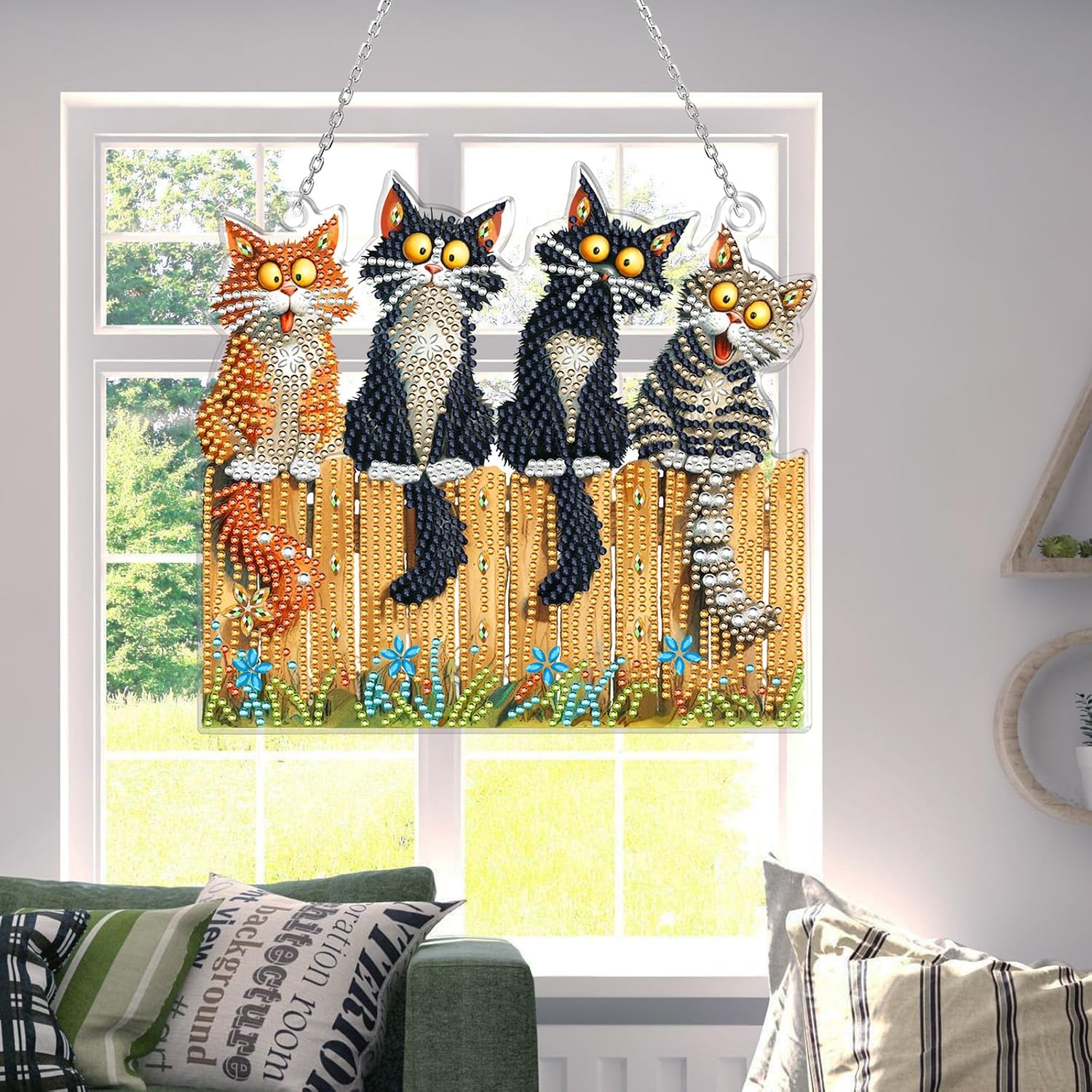 Detalle 2 de Yiminu.DS Diamond Painting Set – Katze, 5D Diamant Painting mit Acrylplatte