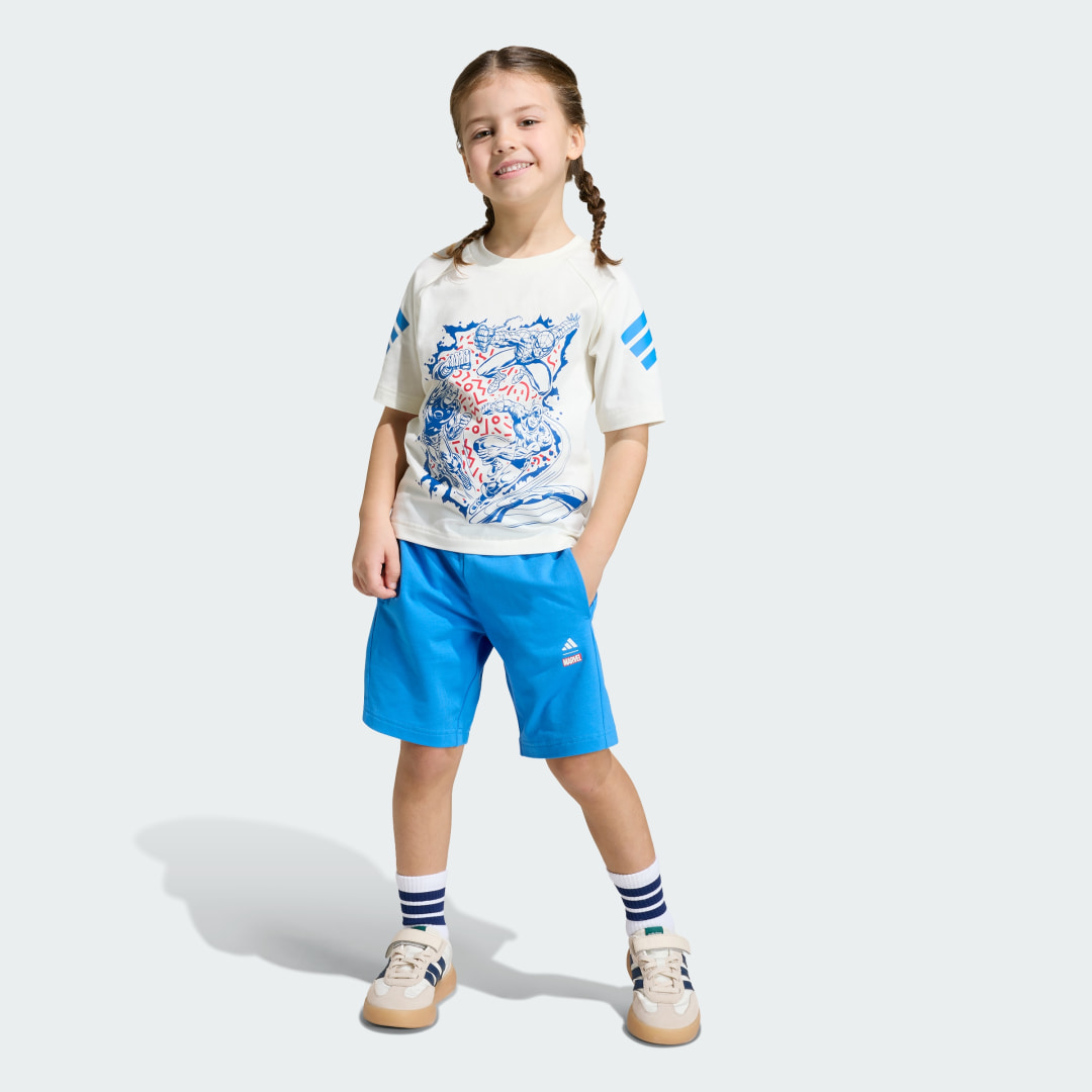 Detalle de Conjunto de camisetas Adidas Marvel Avengers – Blanco