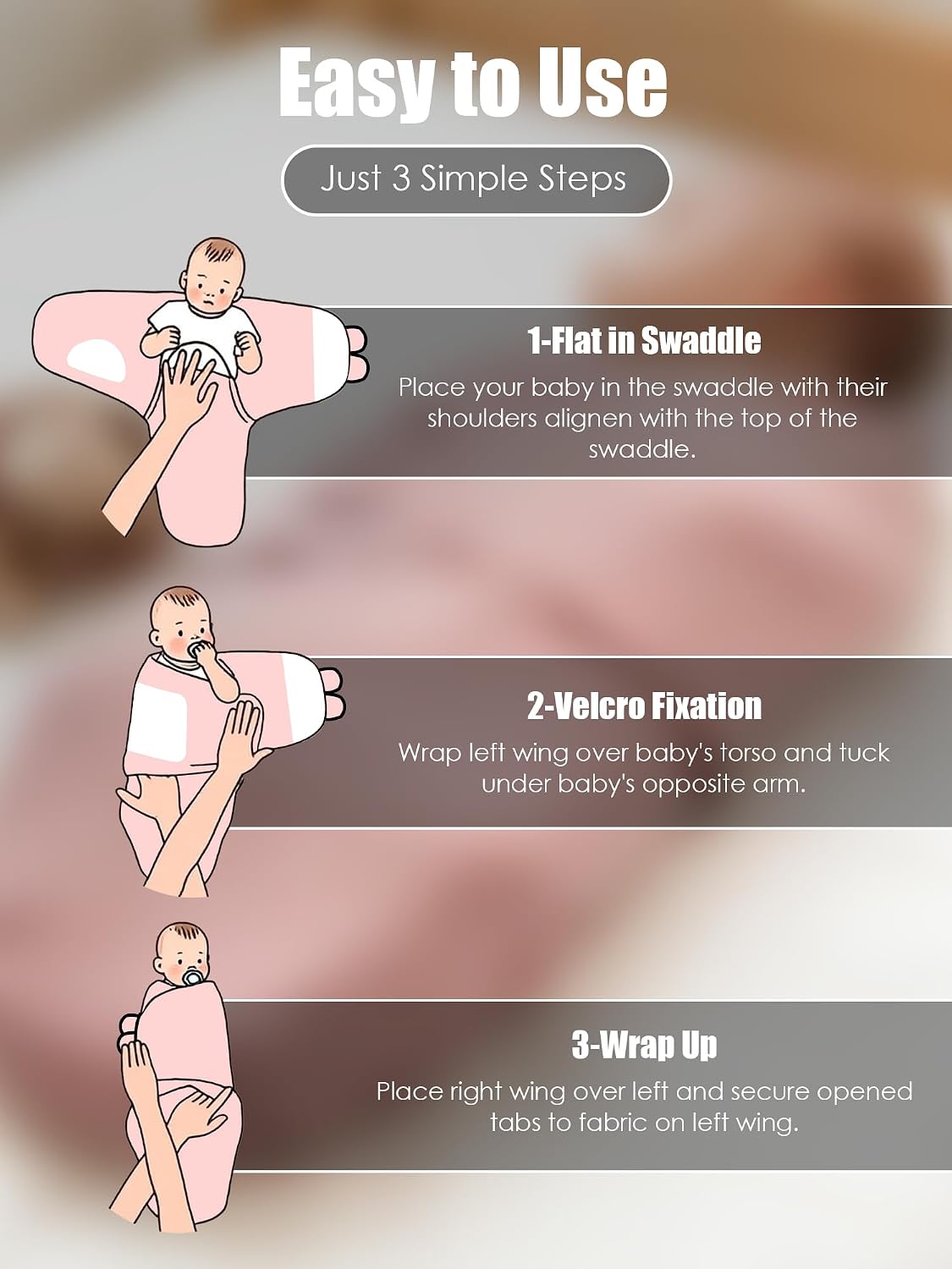 Detalle de Newborn Swaddle Blanket 3-Pack