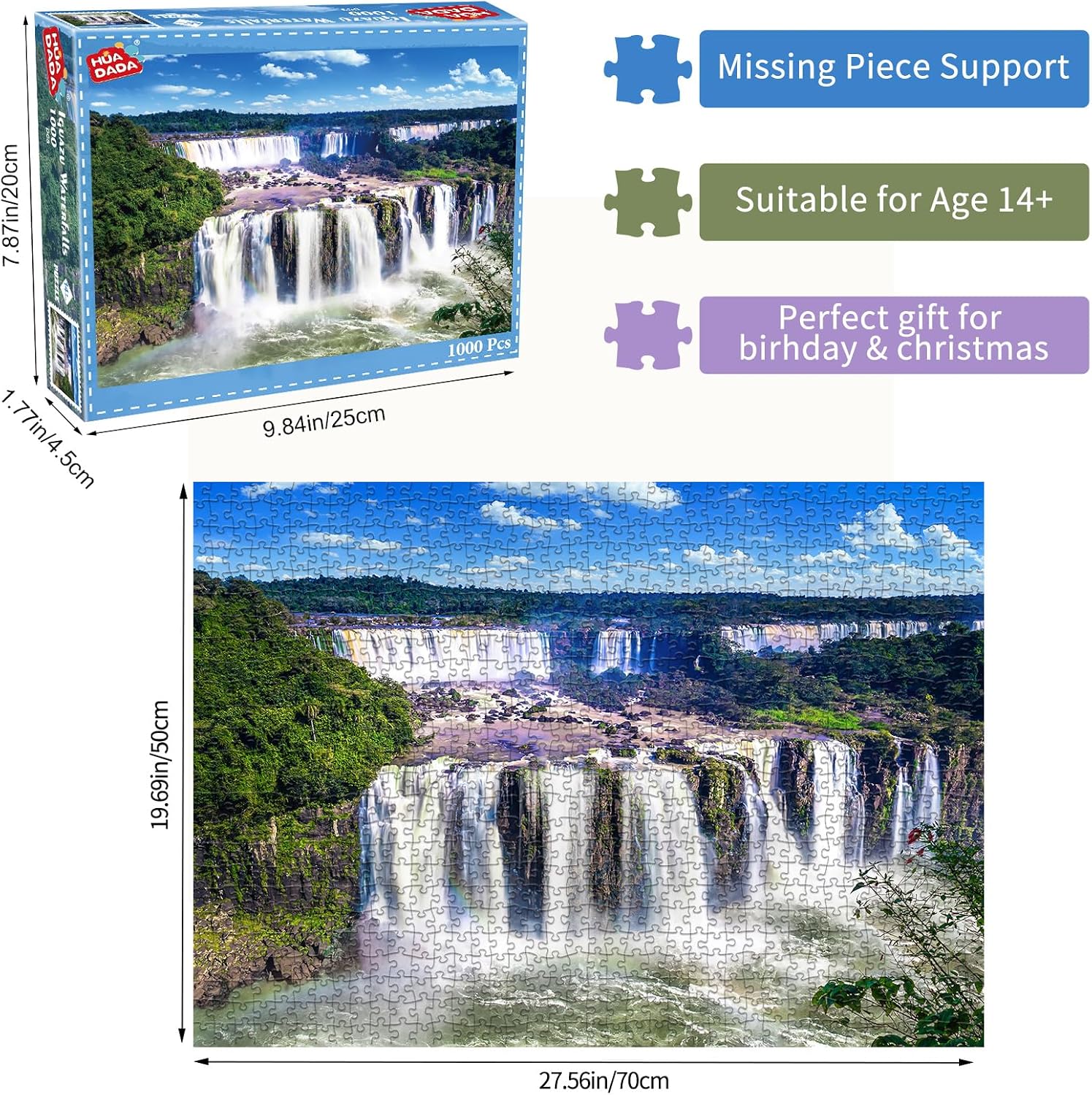 Thumbnail 1 de HUADADA 1000-piece Jigsaw Puzzle for Adults – Iguazu Waterfalls (GSSQ0029-0001)