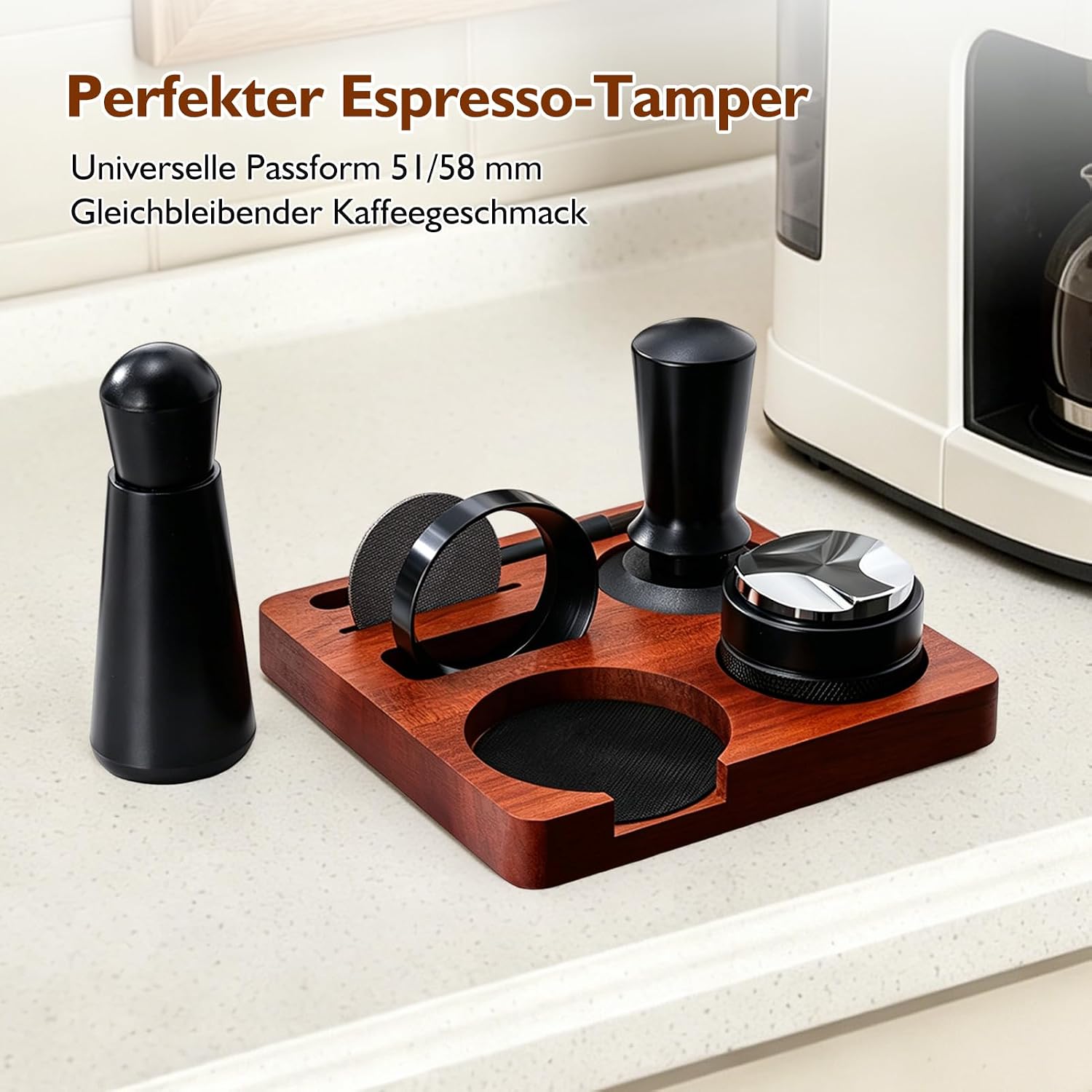 Thumbnail 2 de TENGIZUOHZ Espresso Tamper 58mm Set – 7-teiliges Barista Zubehör