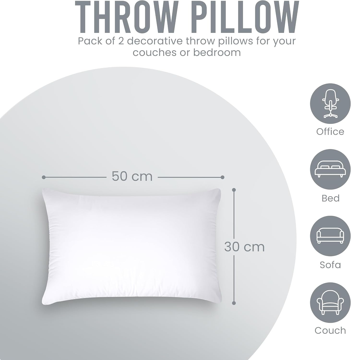 Detalle de Utopia Bedding Cojines 30x50 cm (2 Unidades) 🛋