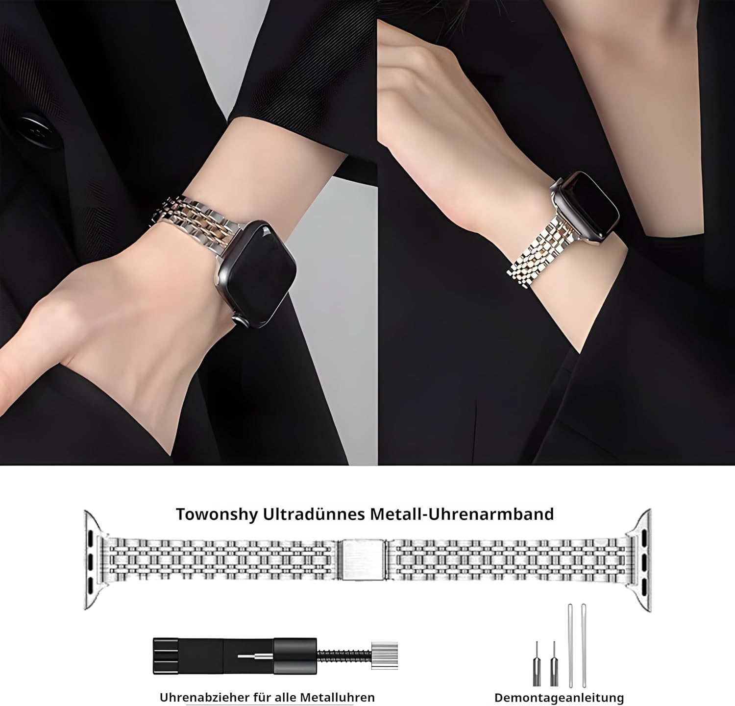 Thumbnail 5 de Towonshy Metall Armband Apple Watch 38–46 mm