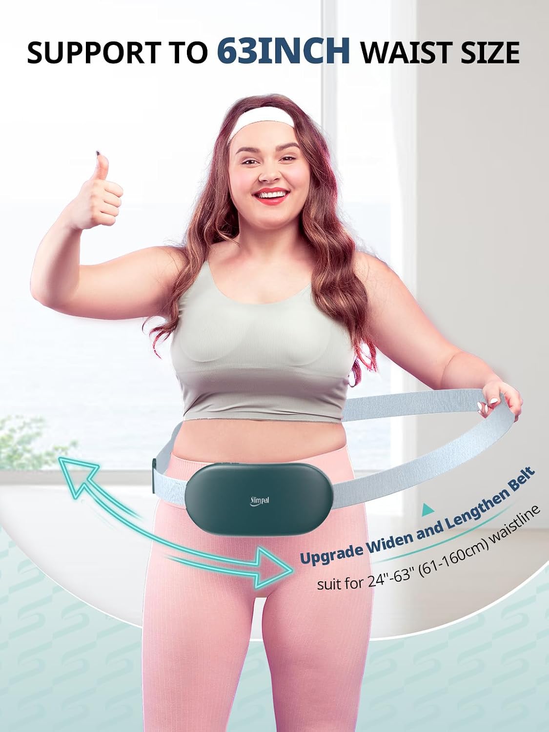 Detalle de Slimpal Plus-Sized Electric Cordless Heating Pad (Light Pink) — extra-large heat support