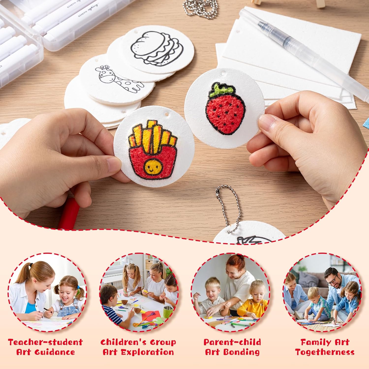 Thumbnail 6 de EXTSUD Lot de 68 peintures magiques en mousse 3D pour enfants – kit créatif complet