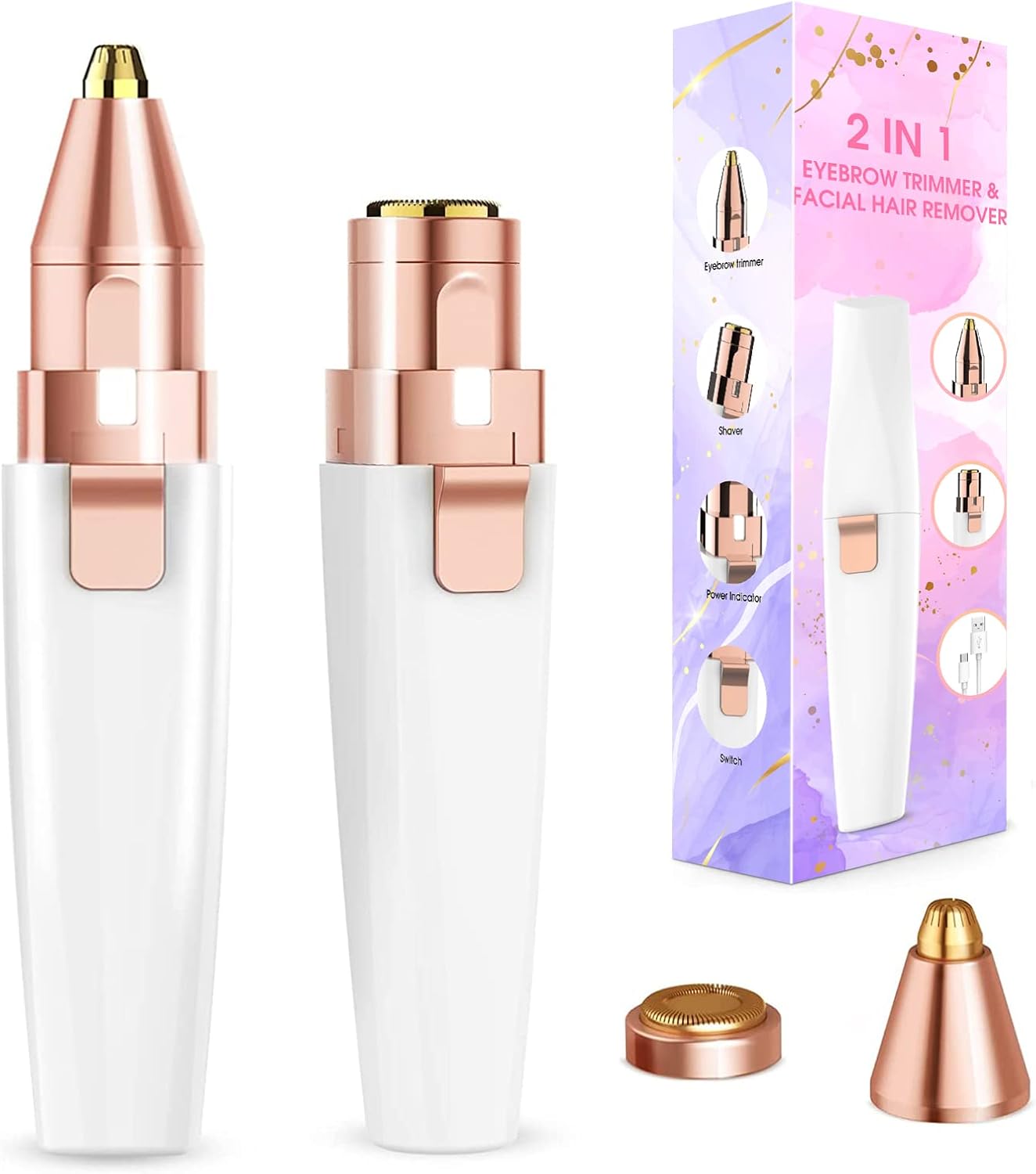 2‑in‑1 Augenbrauen‑Trimmer USB Elektrisch für Gesicht