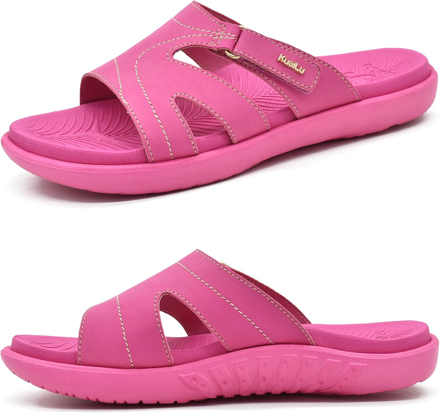 Detalle de KuaiLu Women's Fashion Orthotic Slides: Cushioned, Arch-Support Sandals for Everyday Comfort