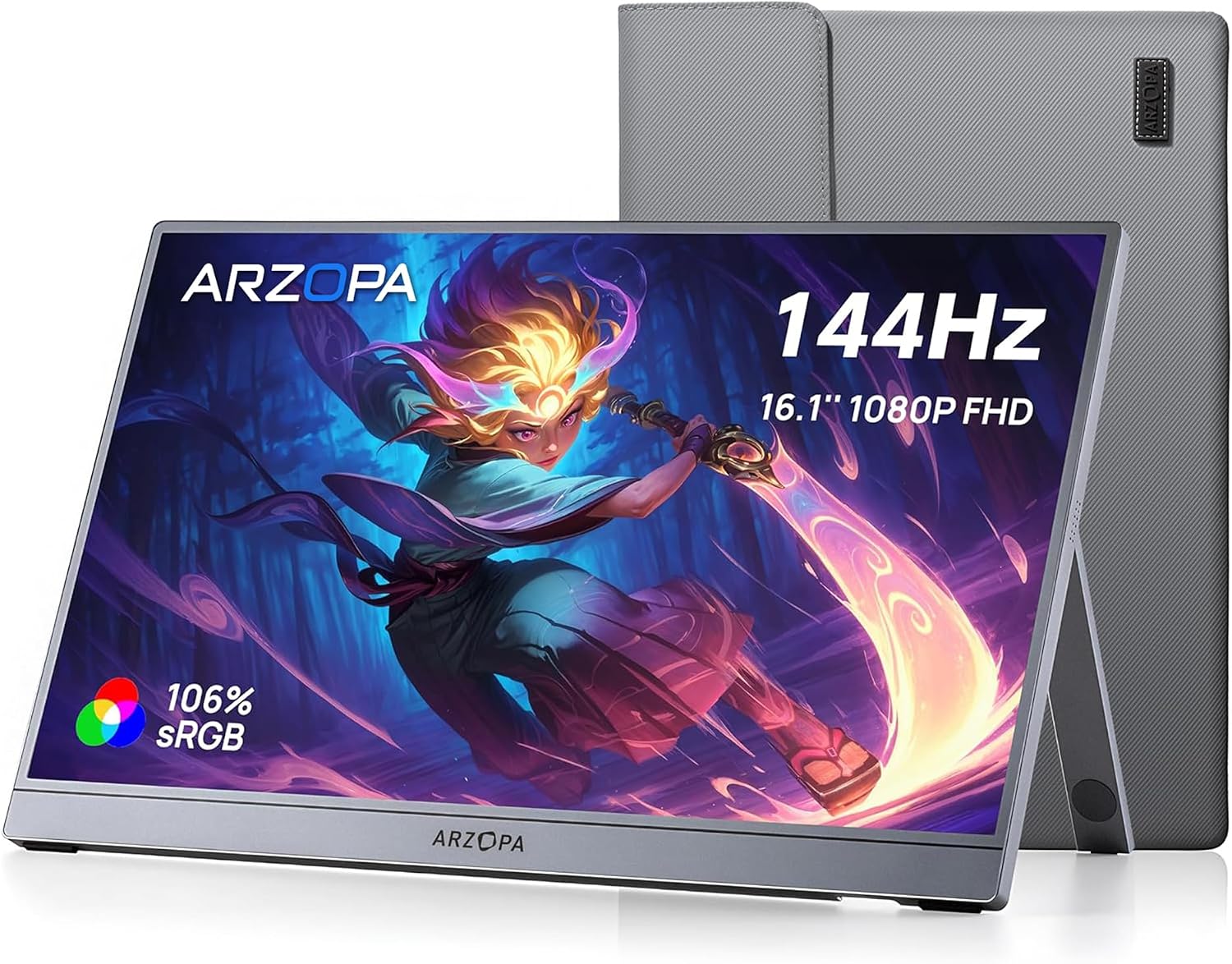 Detalle de ARZOPA Z1FC 16,1" 144Hz Tragbarer Monitor für Gaming