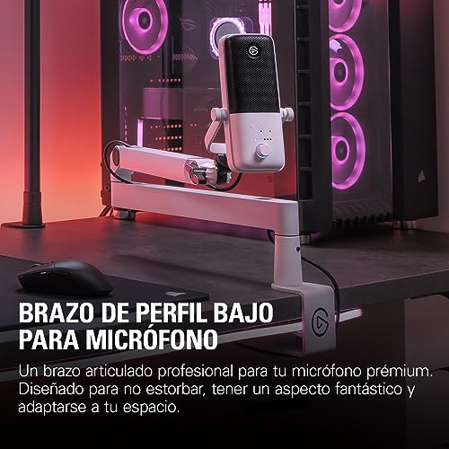 Detalle 2 de Elgato Wave Mic Arm LP White: brazo articulado premium para microphone y streaming