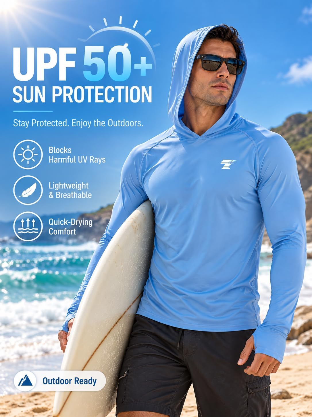 Thumbnail 2 de TELALEO 3-Pack Men’s UPF 50+ Sun Protection Lightweight Hoodie