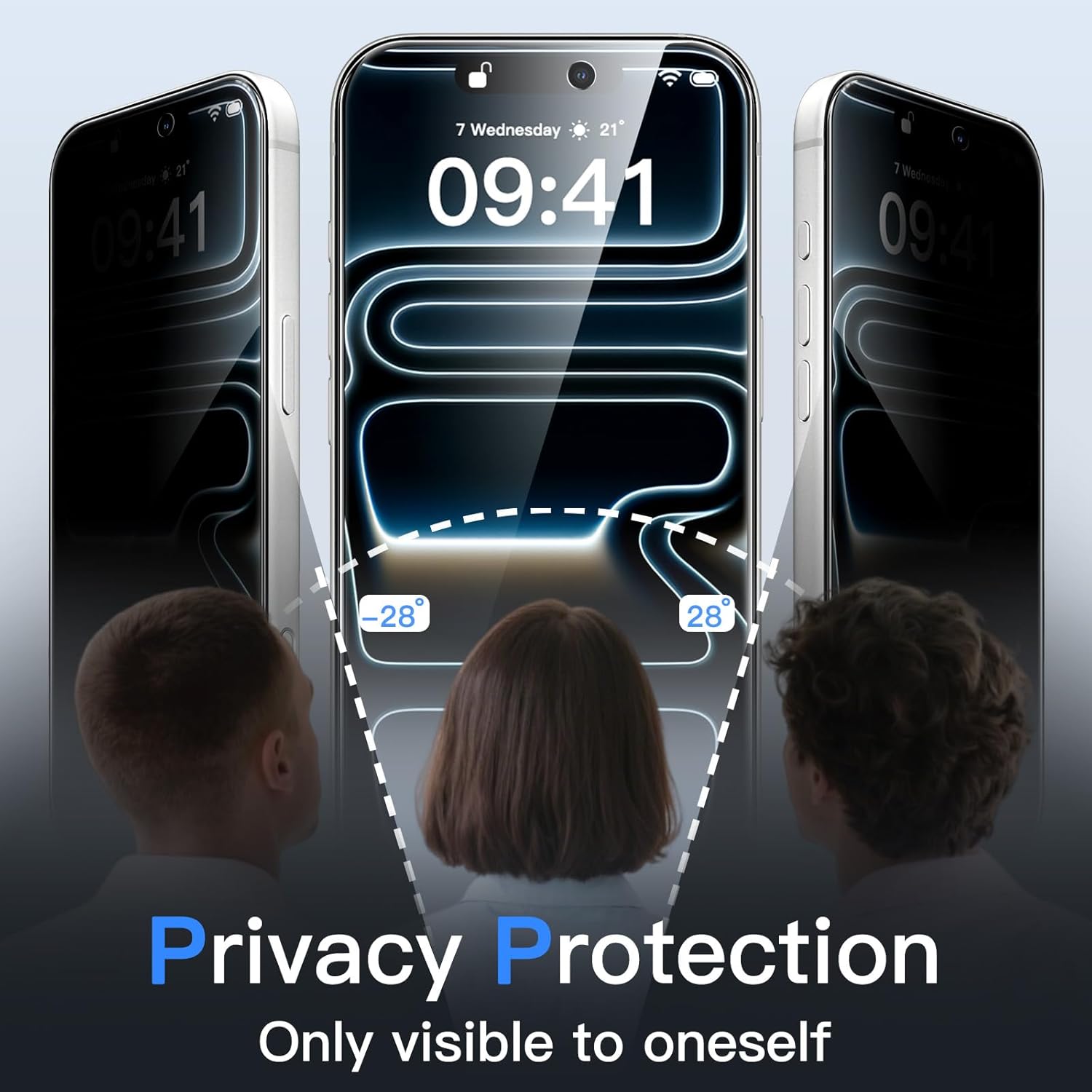 Thumbnail 2 de JETech Privacy Screen Protector for iPhone 17 Pro (6.3-inch) – 2-Pack