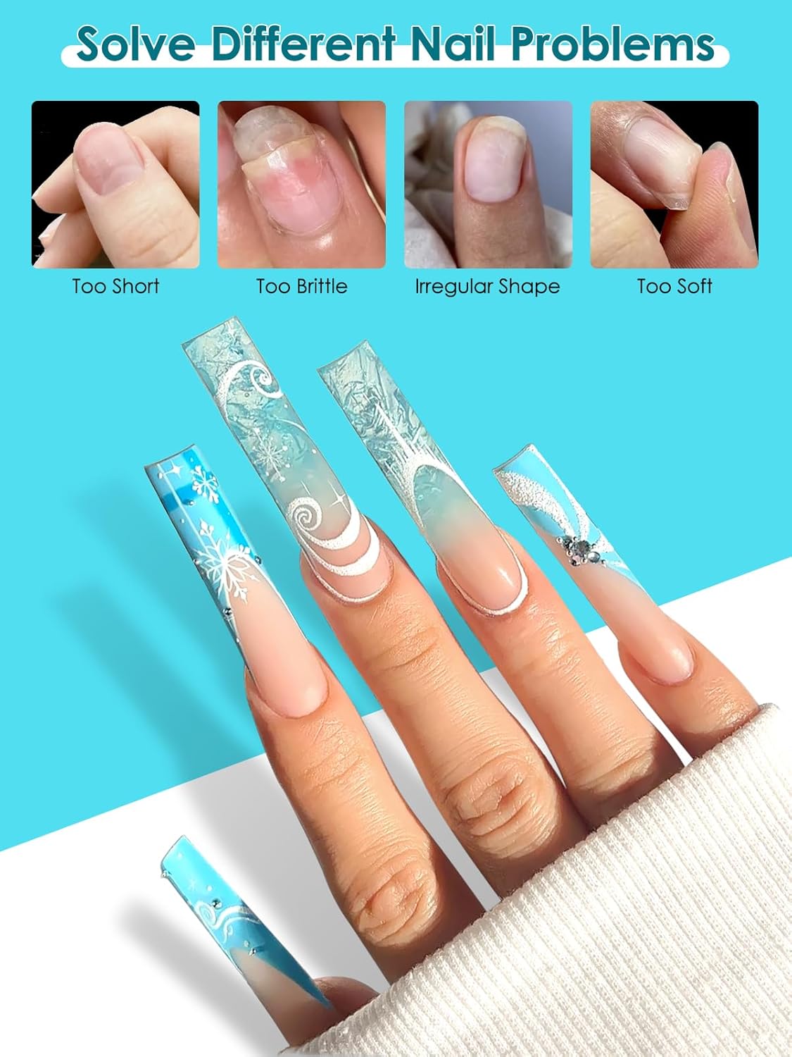 Thumbnail 5 de Uñas Postizas Tips Gel 240 piezas 12 tamaños