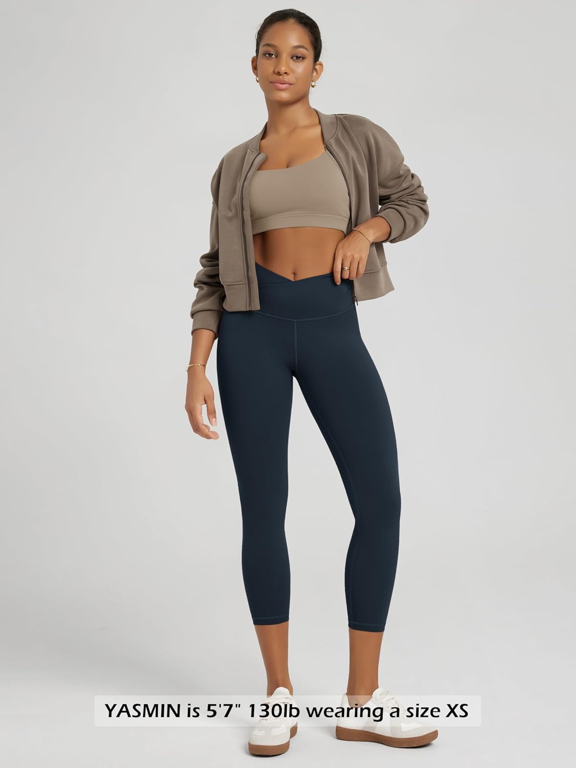 Detalle 2 de ODODOS Cross Waist Yoga Leggings 25" 🧘♀