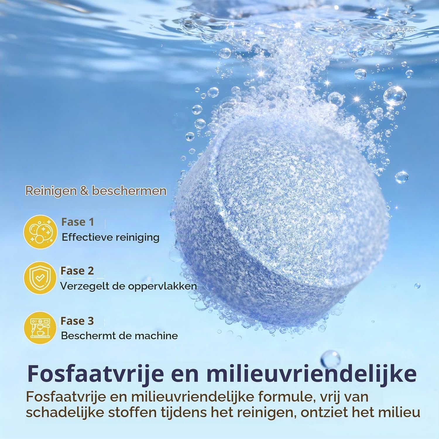 Detalle de VILLAPOOL CL-118 reinigingstabletten, 12 stuks met 3-fasenreiniging