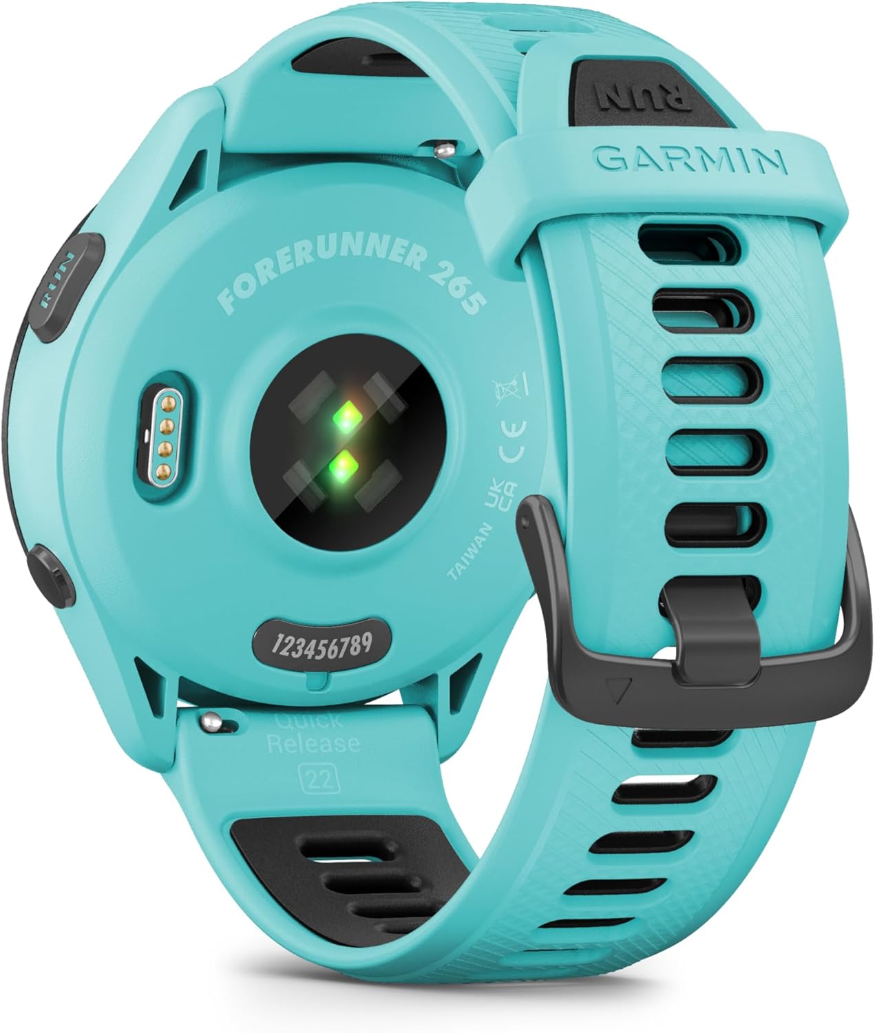 Thumbnail 2 de Garmin Forerunner 265 – Montre GPS de running avec écran AMOLED et bracelet turquoise/noir