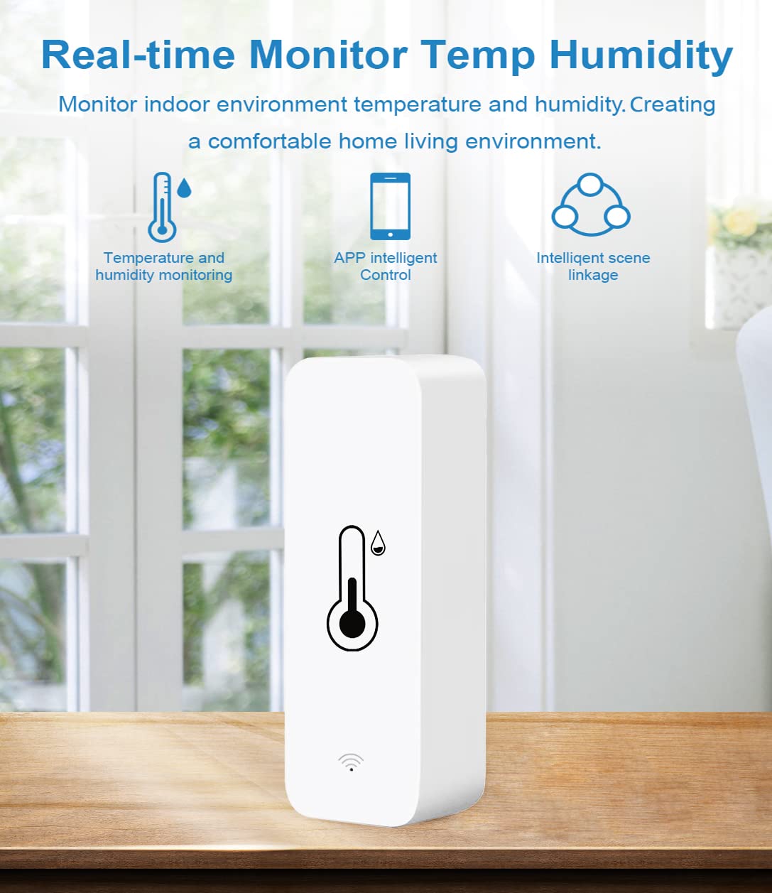 Thumbnail 2 de Termometro igrometro smart WiFi: sensore mini per temperatura e umidità con controllo remoto e Alexa