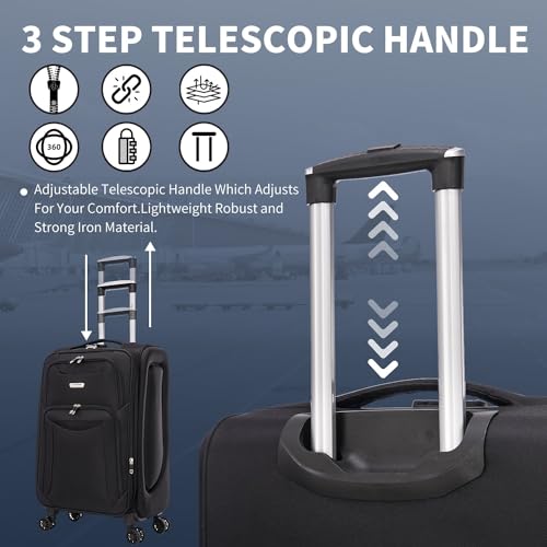 Detalle de FLYMAX Cabin Carry On Flight Bag Approved Hand Luggage Case 55x35x20